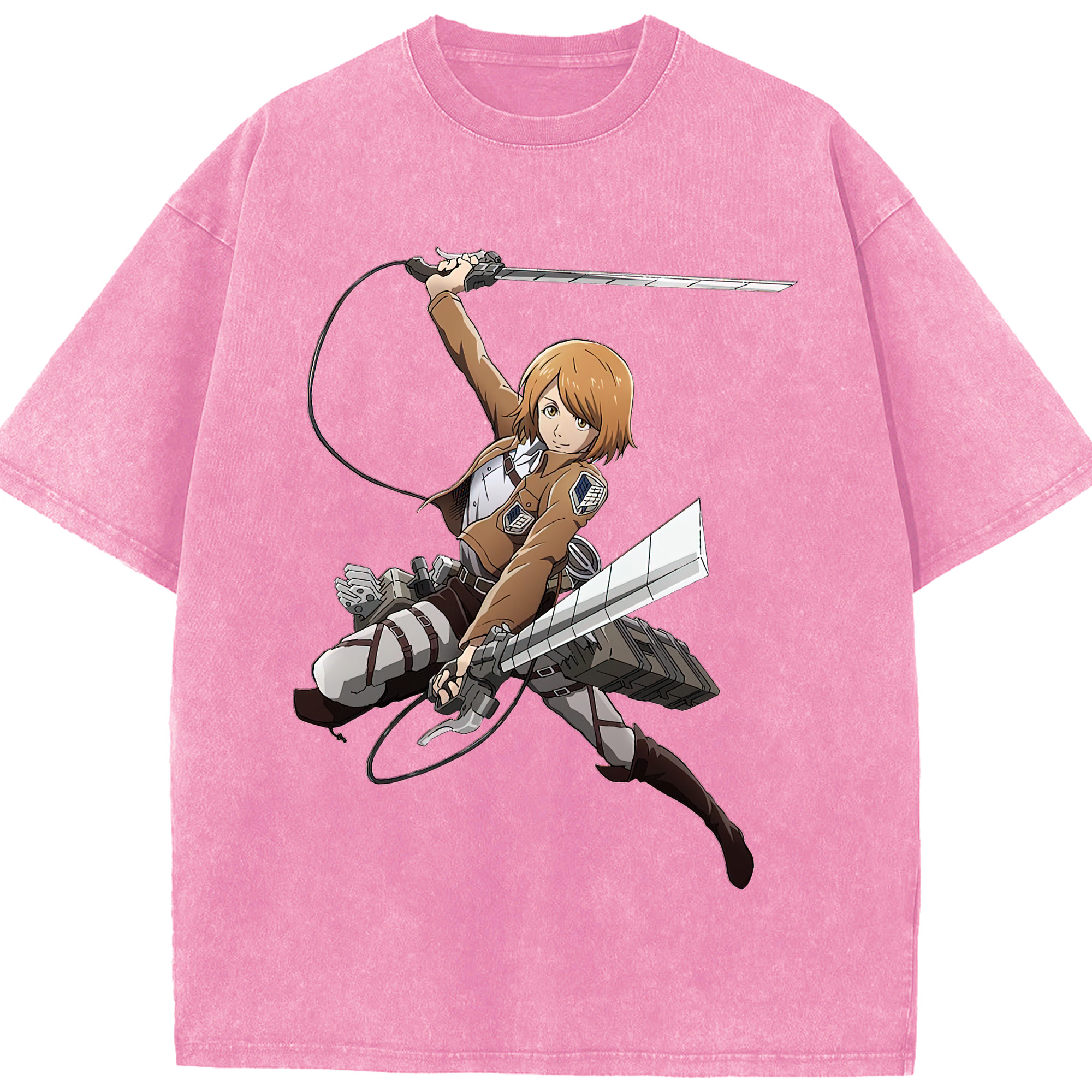 （画像用） 進撃の巨人 ペトラ·ラル Attack on Titan Petra Rall 綿100% ヴィンテージ風 半袖Tシャツ（フロントプリント）